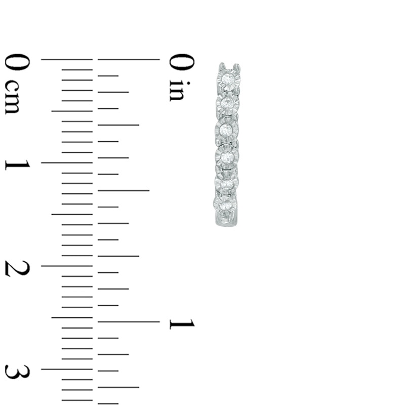Main Image 2 of 1/10 CT. T.W. Diamond U-Hoop Earrings in Sterling Silver