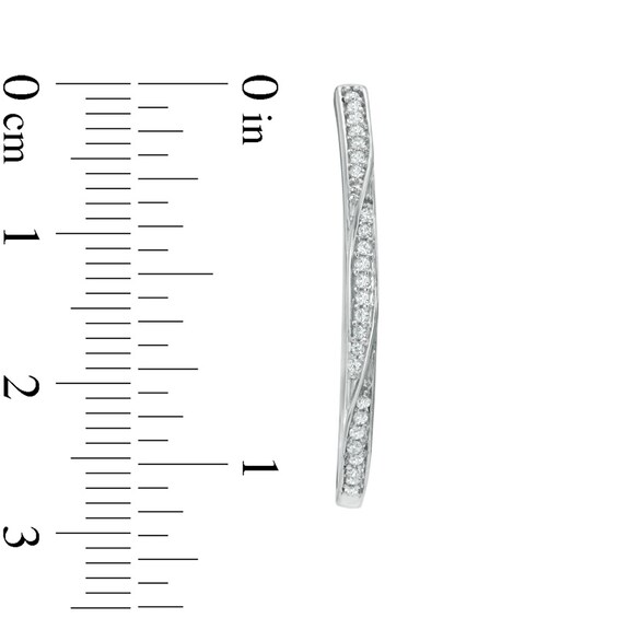 1/5 CT. T.w. Diamond Twist Hoop Earrings in 10K White Gold