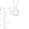 Thumbnail Image 2 of 1/8 CT. T.W. Diamond Double Tilted Heart Pendant in Sterling Silver