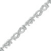 Thumbnail Image 0 of Diamond Accent Alternating "MOM" Infinity Link Bracelet in Sterling Silver - 7.5"