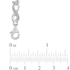 Thumbnail Image 1 of Diamond Accent Alternating "MOM" Infinity Link Bracelet in Sterling Silver - 7.5"