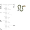 Thumbnail Image 2 of 1/6 CT. T.W. Enhanced Green Diamond Snake Stud Earrings in Sterling Silver and 14K Gold