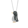 Thumbnail Image 0 of 1/4 CT. T.W. Enhanced Black and White Diamond Penguin Pendant in Sterling Silver and 14K Gold