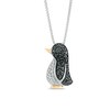 Thumbnail Image 0 of 1/4 CT. T.W. Enhanced Black and White Diamond Penguin Pendant in Sterling Silver and 14K Gold