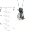 Thumbnail Image 1 of 1/4 CT. T.W. Enhanced Black and White Diamond Penguin Pendant in Sterling Silver and 14K Gold