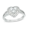 Thumbnail Image 0 of 1/2 CT. T.W. Diamond Heart Frame Ring in 10K White Gold