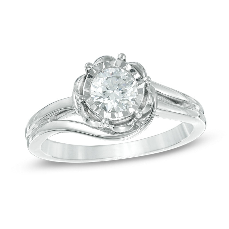 Main Image 1 of 1 CT. T.W. Diamond Bypass Ring in 10K White Gold