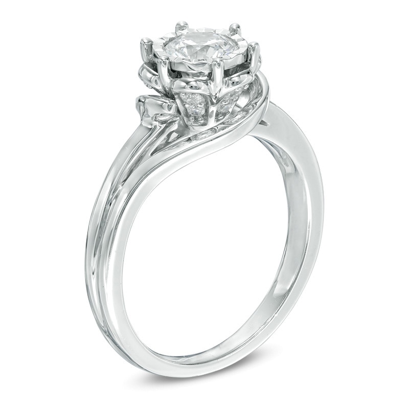 1 CT. T.W. Diamond Bypass Ring in 10K White Gold