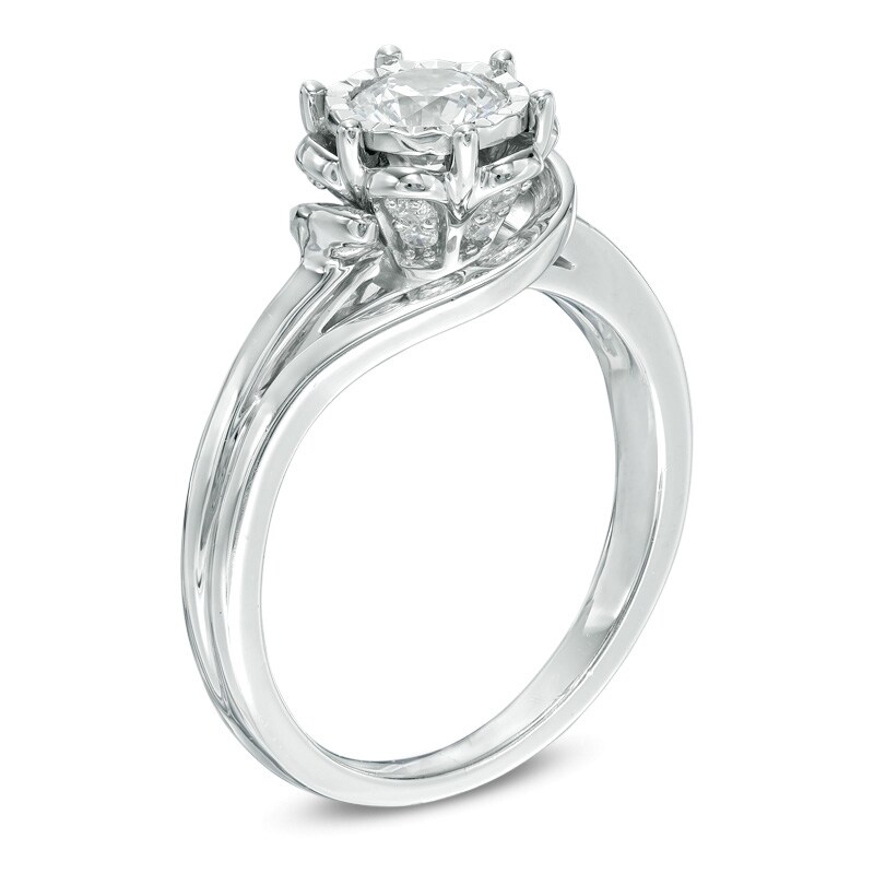 Main Image 2 of 1 CT. T.W. Diamond Bypass Ring in 10K White Gold