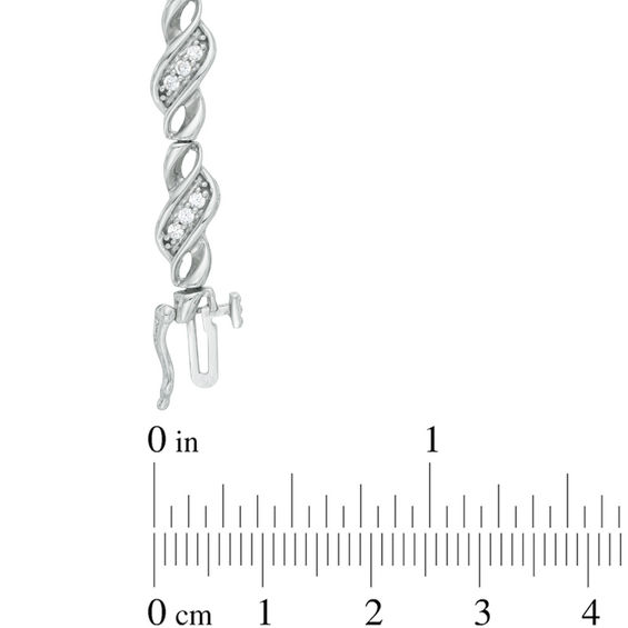 1/2 CT. T.w. Diamond Cascading Three Stone Bracelet in Sterling Silver