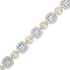 Thumbnail Image 0 of 2-1/2 CT. T.W. Diamond Square Alternating Link Bracelet in 10K Two-Tone Gold