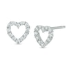 Thumbnail Image 1 of 1/4 CT. T.W. Diamond Heart Outline Stud Earrings in 10K White Gold