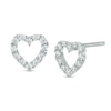 Thumbnail Image 0 of 1/4 CT. T.W. Diamond Heart Outline Stud Earrings in 10K White Gold