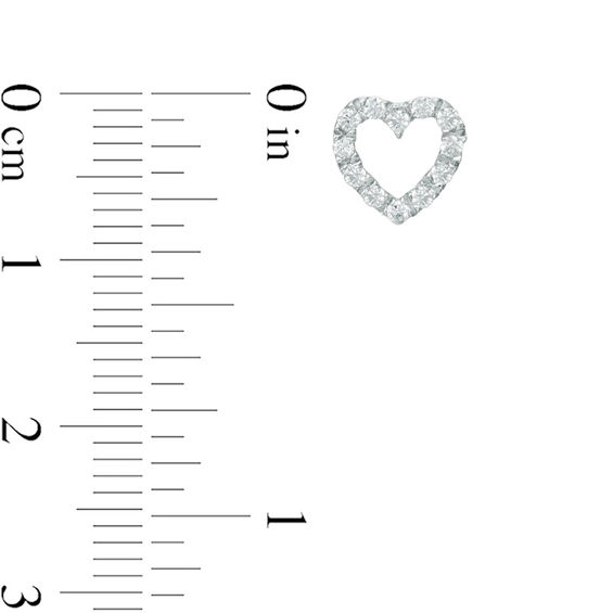 1/4 CT. T.w. Diamond Heart Outline Stud Earrings in 10K White Gold