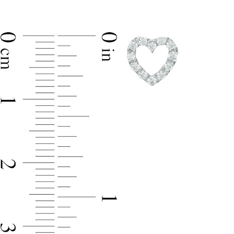 Main Image 2 of 1/4 CT. T.W. Diamond Heart Outline Stud Earrings in 10K White Gold