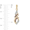Thumbnail Image 2 of 1/5 CT. T.W. Champagne and White Diamond Cascading Flame Drop Earrings in 10K Gold