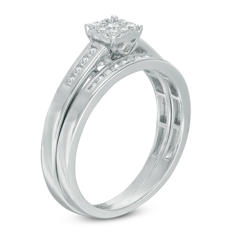 Main Image 2 of 1/3 CT. T.W. Multi-Diamond Bridal Set in 10K White Gold