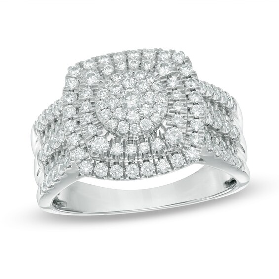 1 ct t w composite diamond layered square frame ring in t square in composite chart