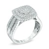 Thumbnail Image 2 of 1 CT. T.W. Multi-Diamond Layered Square Frame Ring in 10K White Gold