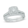 Thumbnail Image 1 of 3/4 CT. T.W. Diamond Double Square Frame Bridal Set in 10K White Gold