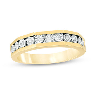 3/8 CT. T.W. Diamond Square Frame Wedding Ensemble in 10K Gold