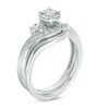 Thumbnail Image 1 of 3/8 CT. T.W. Slant Three Stone Bridal Set in 10K White Gold