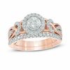 Thumbnail Image 1 of 3/4 CT. T.W. Diamond Frame Braided Infinity Bridal Set in 14K Two-Tone Gold