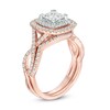 Thumbnail Image 2 of 1 CT. T.W. Princess-Cut Composite Diamond Frame Twist Engagement Ring in 14K Rose Gold