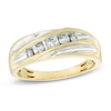 Thumbnail Image 1 of 1/4 CT. T.W. Diamond Five Stone Slant Anniversary Band in 10K Two-Tone Gold