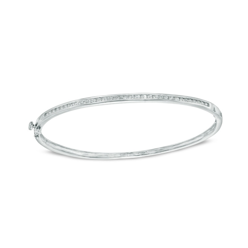 1/4 CT. T.W. Diamond Bangle in 10K White Gold