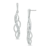 Thumbnail Image 1 of 1/10 CT. T.W. Diamond Loose Braid Drop Earrings in Sterling Silver