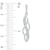 Thumbnail Image 2 of 1/10 CT. T.W. Diamond Loose Braid Drop Earrings in Sterling Silver