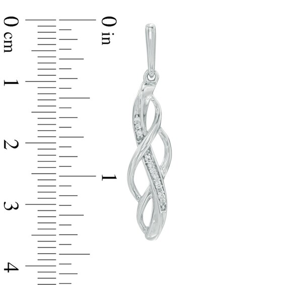 1/10 CT. T.w. Diamond Loose Braid Drop Earrings in Sterling Silver
