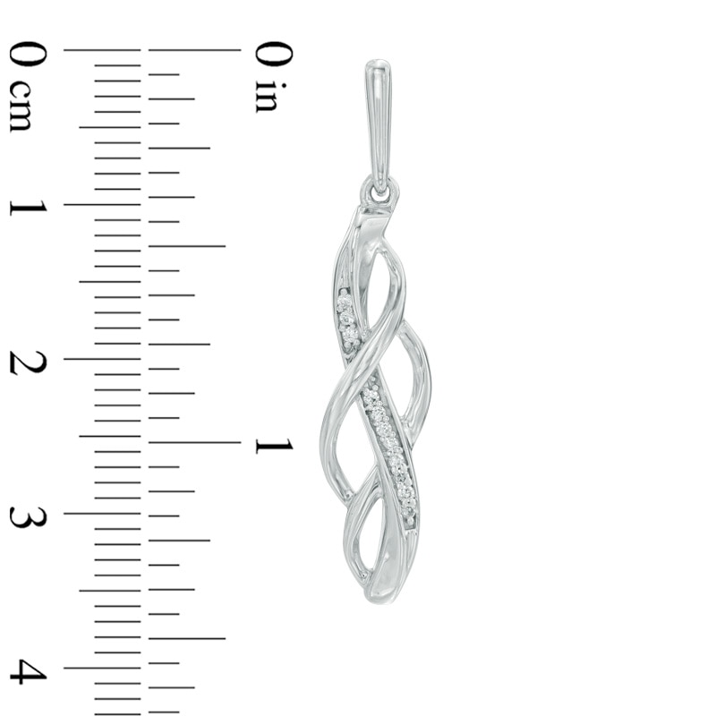 Main Image 2 of 1/10 CT. T.W. Diamond Loose Braid Drop Earrings in Sterling Silver