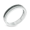 Thumbnail Image 2 of 1/3 CT. T.W. Enhanced Black and White Diamond Double Row Band in 10K White Gold