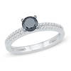 Thumbnail Image 1 of 3/4 CT. T.W. Enhanced Black and White Diamond Bridal Set in 10K White Gold