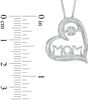Thumbnail Image 2 of 1/10 CT. T.W. Diamond Tilted Heart "MOM" Pendant in 10K White Gold