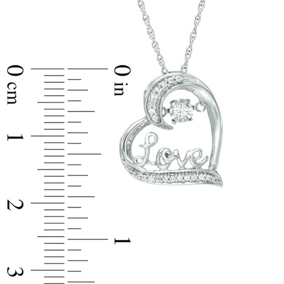 Unstoppable Love™ 1/10 CT. T.W. Diamond Tilted Heart with "Love" Pendant in Sterling Silver Unstoppable Love™ 1/10 CT. T.W. Diamond Tilted Heart with "Love" Pendant in Sterling Silver