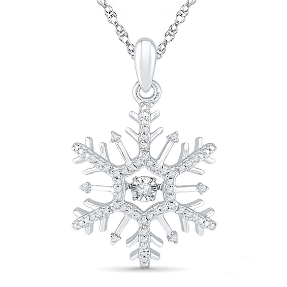1/6 CT. T.w. Diamond Snowflake Pendant in 10K White Gold