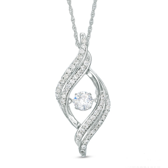 3/4 CT. T.w. Diamond Open Flame Pendant in 10K White Gold