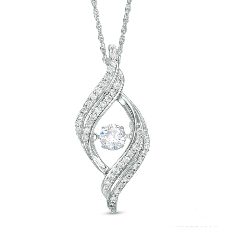 3/4 CT. T.W. Diamond Open Flame Pendant in 10K White Gold