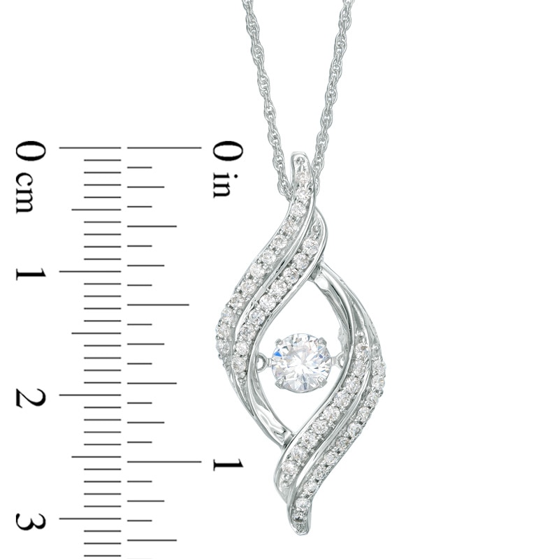 Main Image 2 of 3/4 CT. T.W. Diamond Open Flame Pendant in 10K White Gold