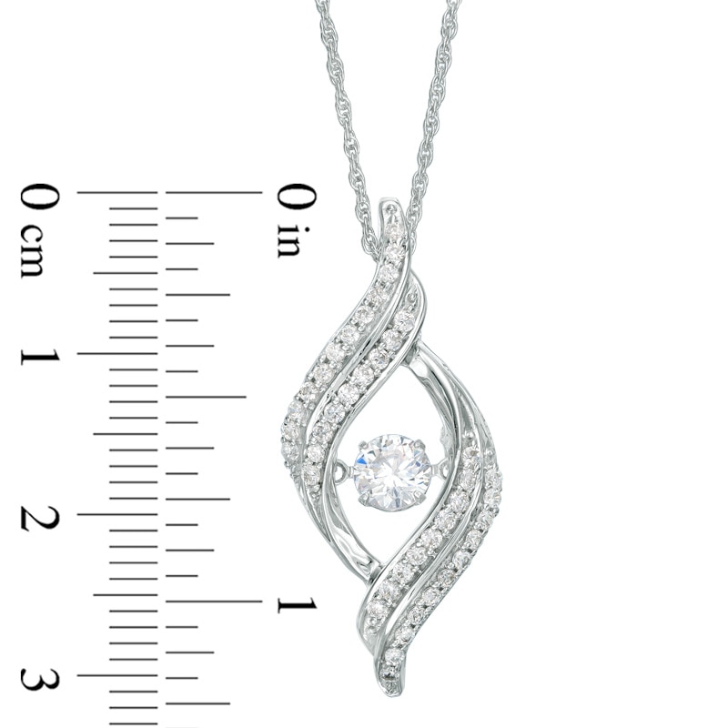 3/4 CT. T.W. Diamond Open Flame Pendant in 10K White Gold