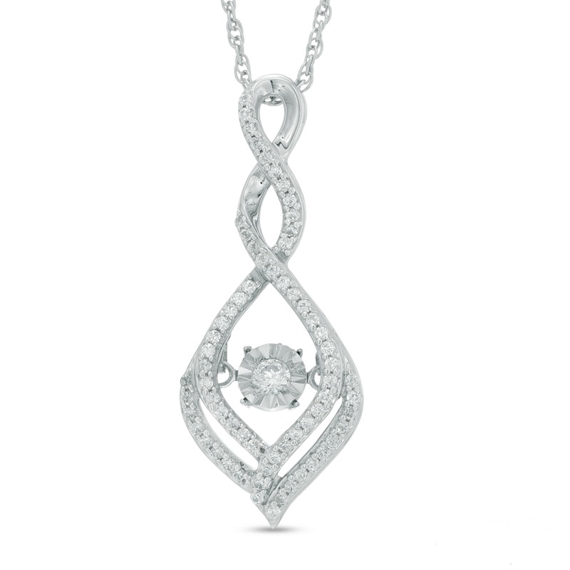 1/4 CT. T.W. Diamond Cascading Infinity Drop Pendant in Sterling Silver