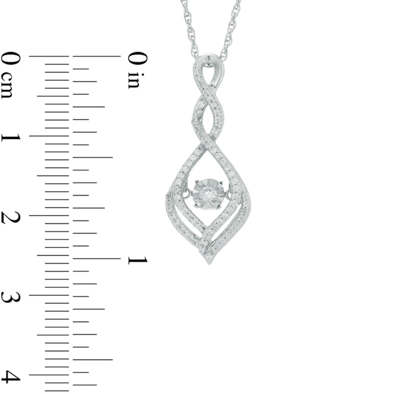 1/4 CT. T.W. Diamond Cascading Infinity Drop Pendant in Sterling Silver