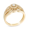 Thumbnail Image 1 of 1/4 CT. T.W. Diamond Frame Vintage-Style Split Shank Bridal Set in 10K Gold