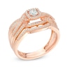 Thumbnail Image 1 of 1/2 CT. T.W. Diamond Square Frame Twisted Shank Bridal Set in 14K Rose Gold