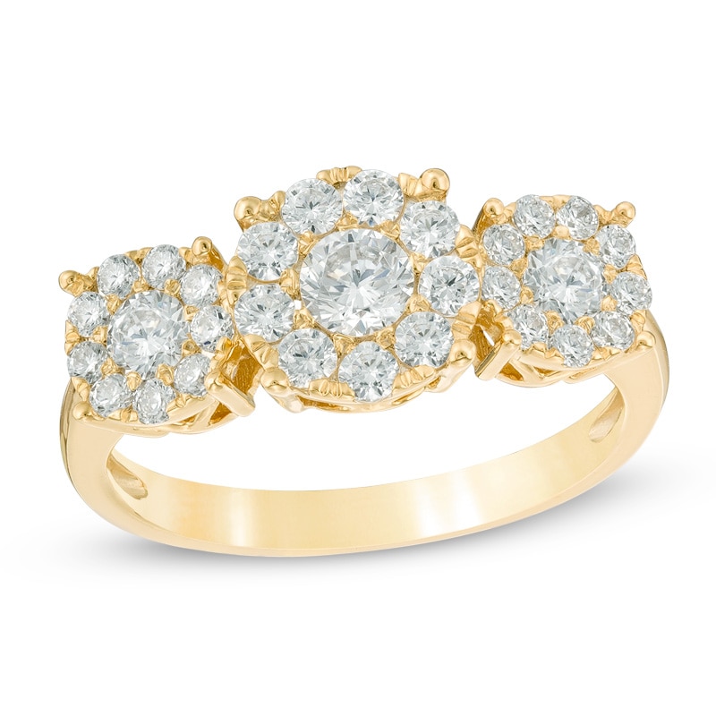 1 CT. T.W. Multi-Diamond Three Stone Engagement Ring in 10K Gold