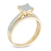 Thumbnail Image 1 of 1/3 CT. T.W. Square Multi-Diamond Bridal Set in 10K Gold