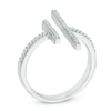 Thumbnail Image 1 of 1/8 CT. T.W. Diamond Double Bar Open Ring in Sterling Silver